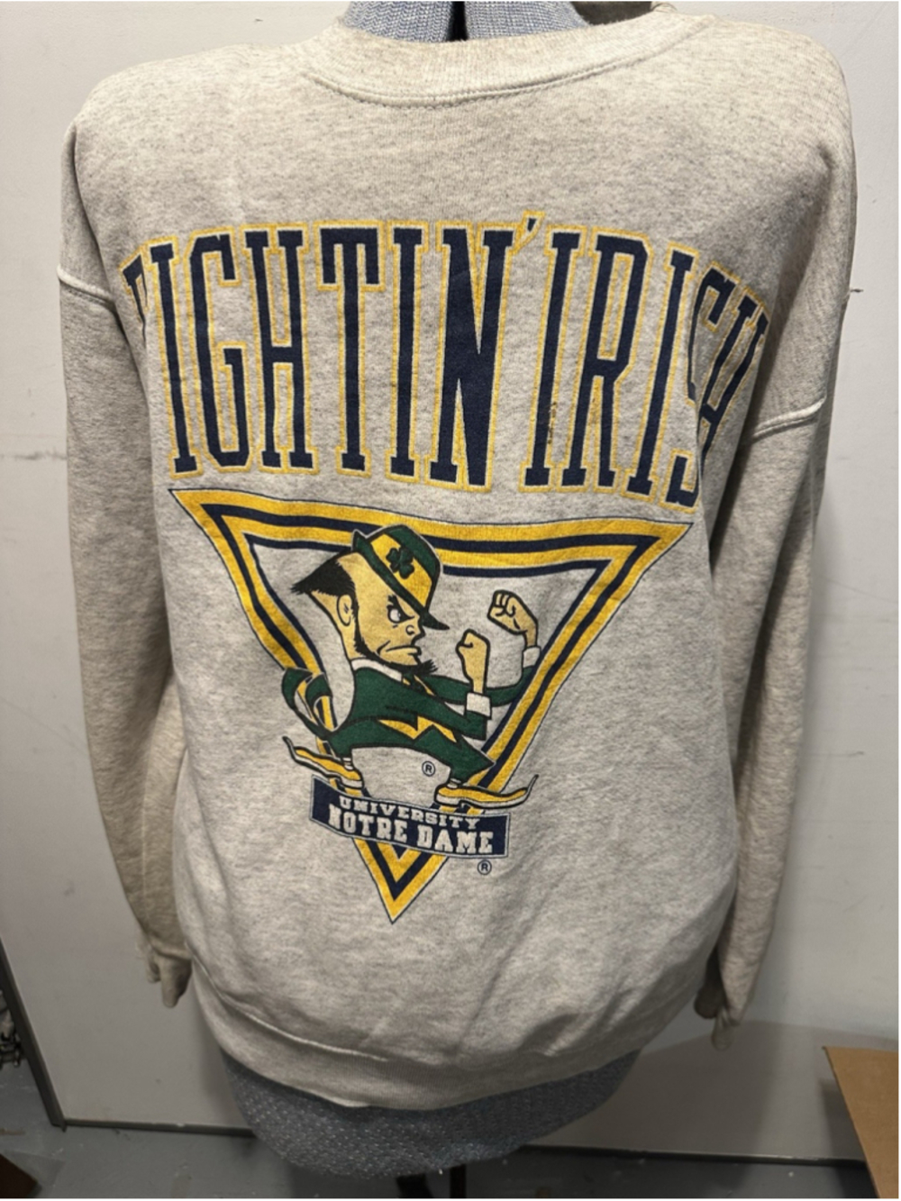 Vintage Notre Dame Fightin Irish Sweatshirt Large Galt Sand Made in USA NCAA
